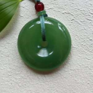 D117 Pendant Necklace: Green Harmony Circle