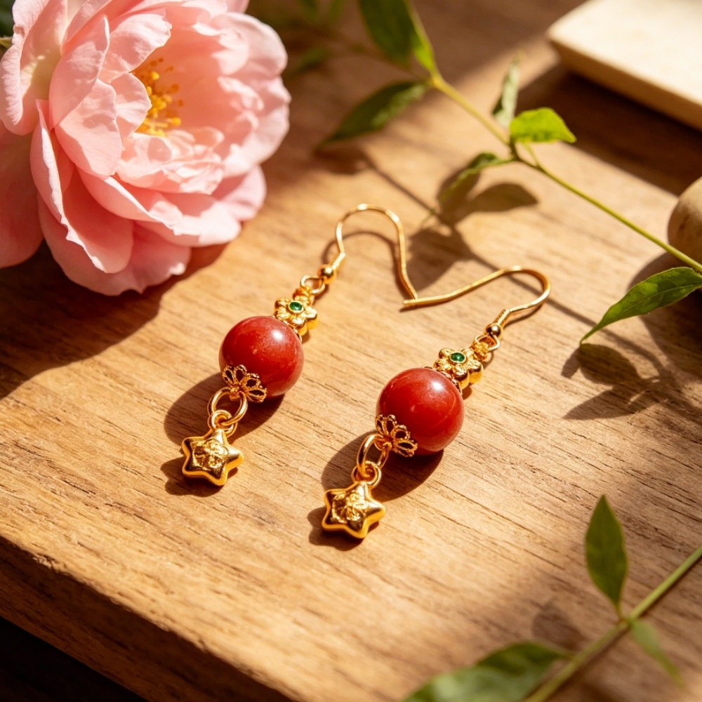 D267 Cinnabar Starlight Earrings